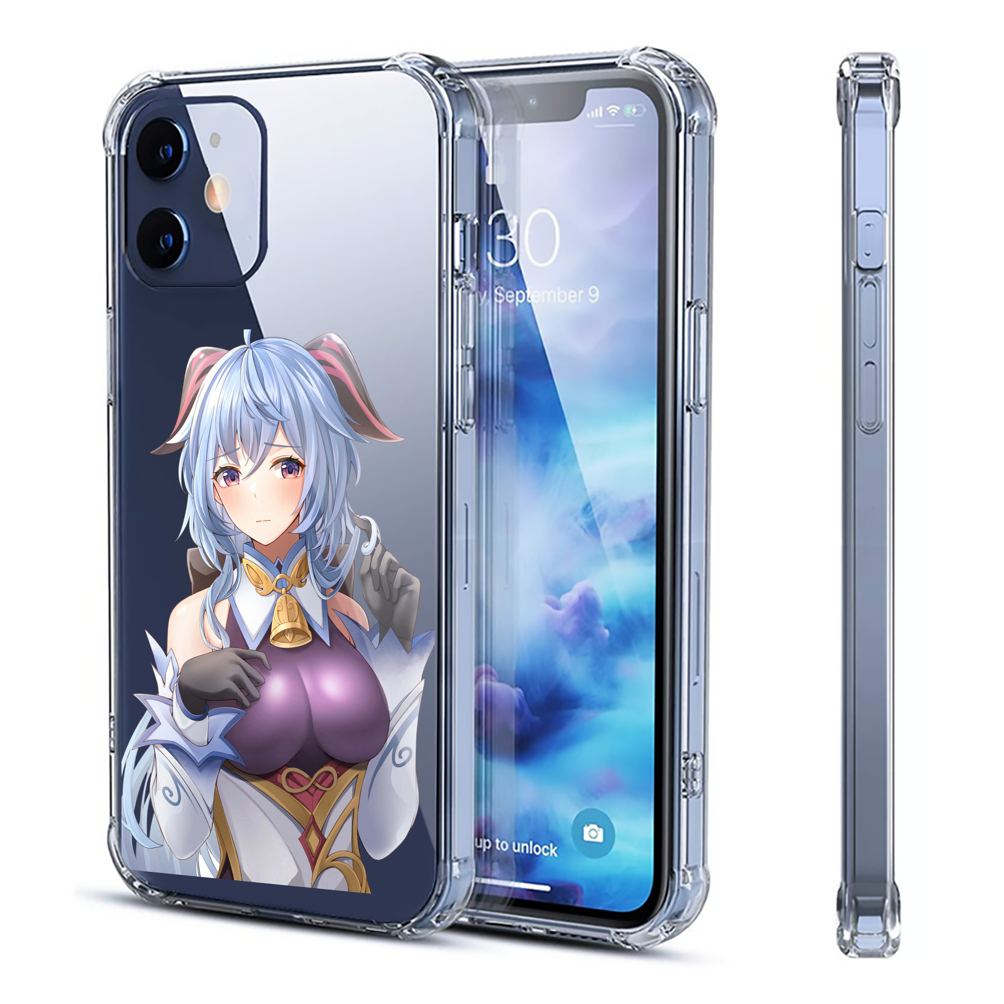 げんし神 甘雨 かんう genshin Ganyu 【iPhone 12シリーズ対応】透明スマホケース（クリアソフトケース）